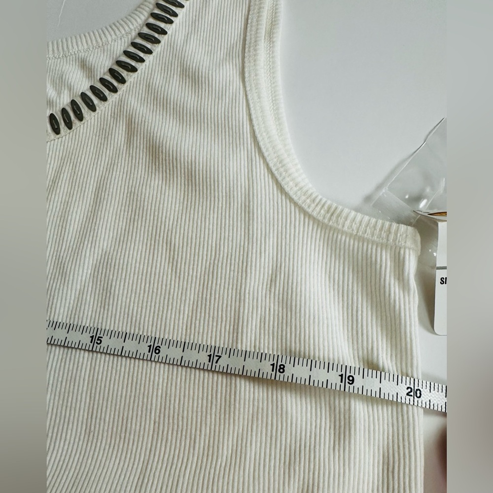 Talbots White Top with Metallic Accents, side XL, NWT - Picture 6 of 6